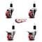 Service Caster 3'' Red Poly Swivel 1-1/2'' Expanding Stem Caster Set 2 Total Lock Brakes, 4PK SCC-EXTTL20S314-PPUB-RED-2-S-2-112 - alternate 3